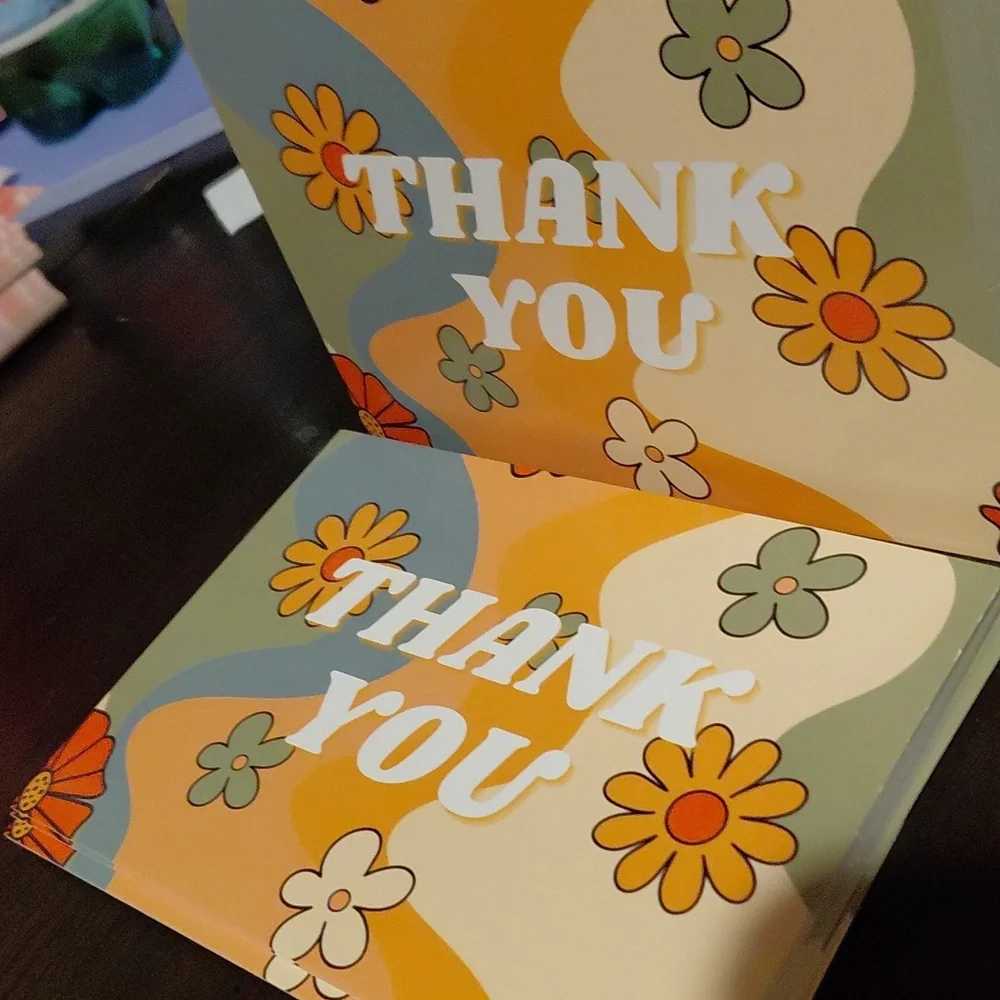 25ct. 4x6 Floral Thank You Cards - Bonus 3 Random Polymailers ✨️PRICE FIRM✨